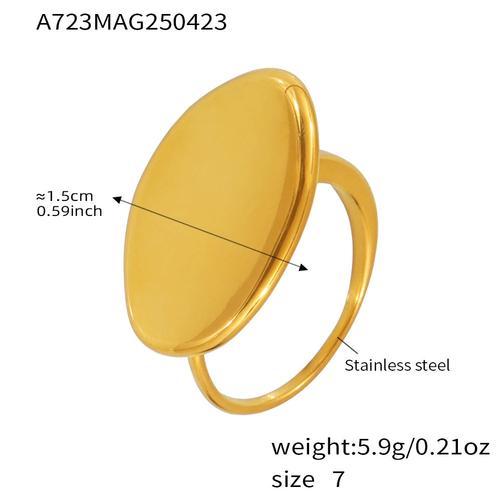 Polished Oval Adjustable Statement Ring