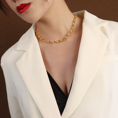 Gold-Tone Mixed Oval Link Necklace