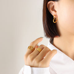 Geometric Outline Hoop Earrings