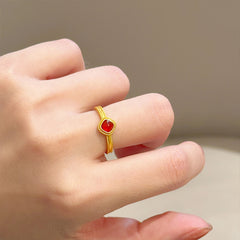 Nicolette Vintage-Inspired Ruby-Tone Adjustable Ring