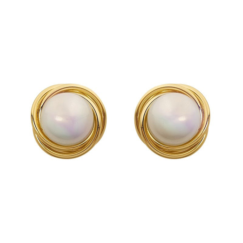 Nicolette Vintage-Inspired Pearl Huggie Earrings
