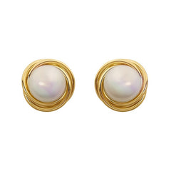 Nicolette Vintage-Inspired Pearl Huggie Earrings