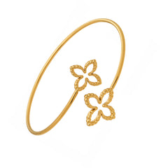 Open Clover Flower Cuff Bracelet