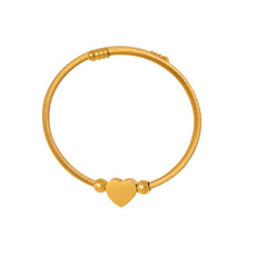 18K Gold-Plated Heart-Center Flexible Cuff Bracelet