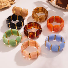 Colorful Resin Link Stretch Bracelet