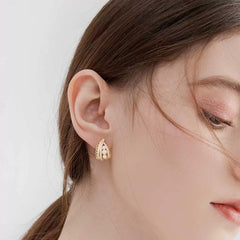 Marielle Vintage-Inspired Pearl Pavé Stud Earrings No. 000443