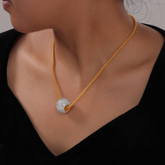 Sparkling Round Ball Pendant Necklace