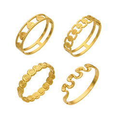 Openwork Heart & Scroll Bangle Bracelets