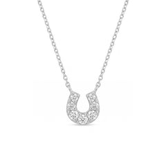 Daphne Dainty Pavé Horseshoe Necklace