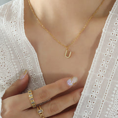 Sparkling Initial Pendant Necklace