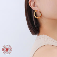 Twisted C-Shaped Hoop Earrings