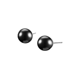 Daphne Vintage-Inspired Black Agate Stud Earrings