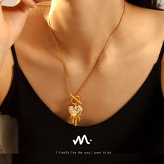Heart Charm Toggle Pendant Necklace