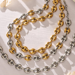 Coffee Bean Link Necklace Bracelet and Waist Chain