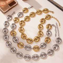 Coffee Bean Link Necklace & Bracelet
