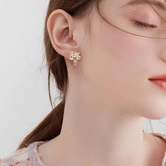 Camille Vintage-Inspired Cat's-Eye Floral Stud Earrings