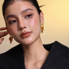 Camille Pavé Star Drop Earrings