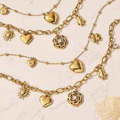Rose or Heart Stone-Accent Pendant Necklace