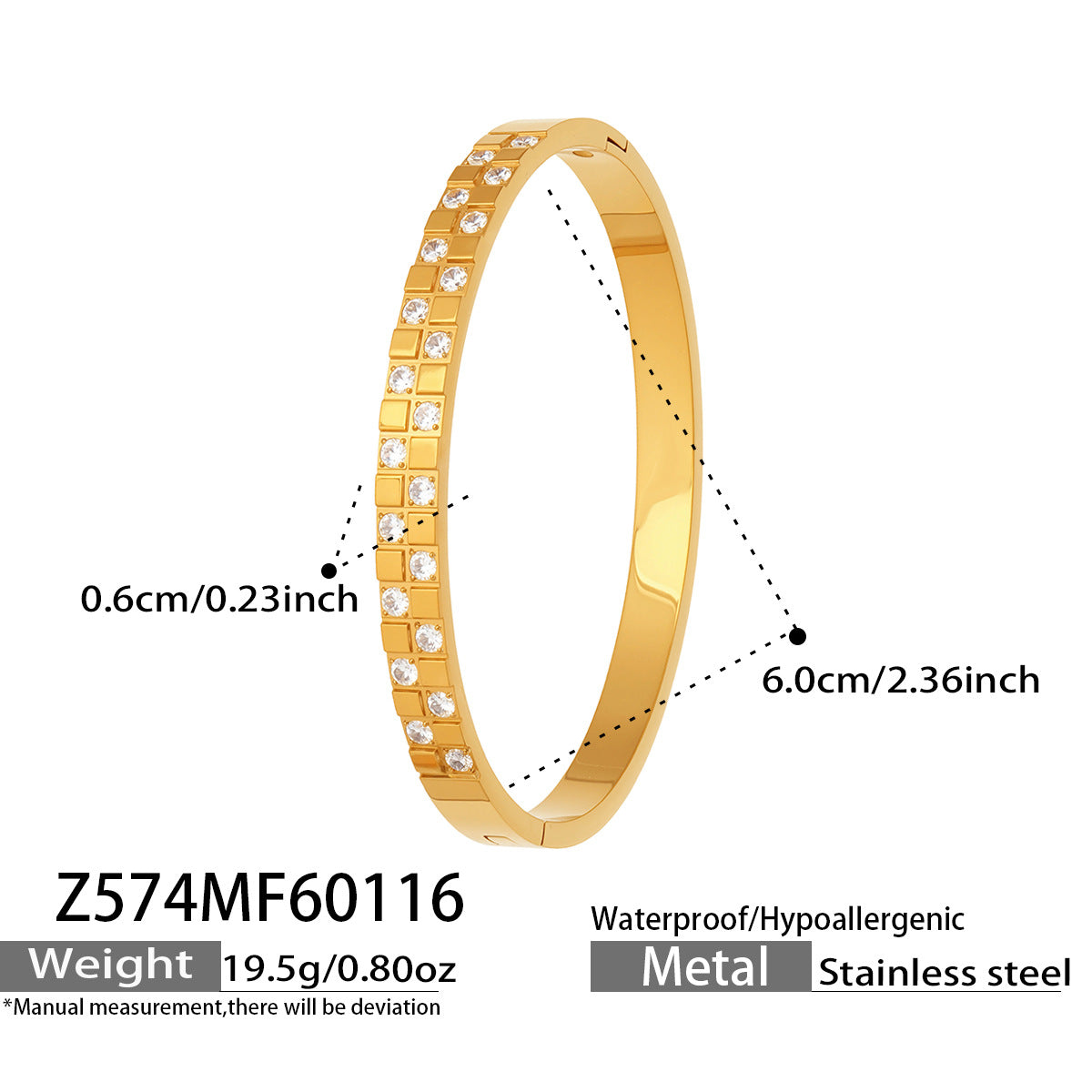 Cubic Zirconia Geometric Bangle Collection