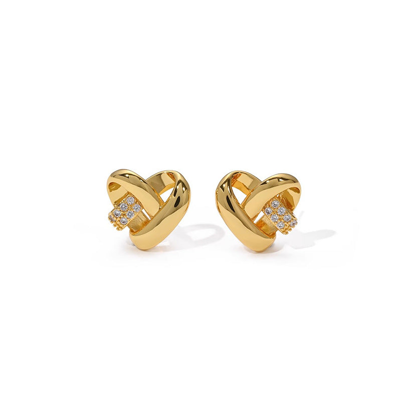 Nicolette Pavé Heart Stud Earrings