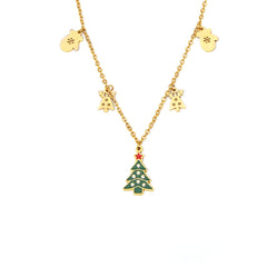 Enamel Christmas Tree Charm Necklace