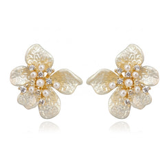 Nicolette Vintage-Inspired Pearl Floral Stud Earrings