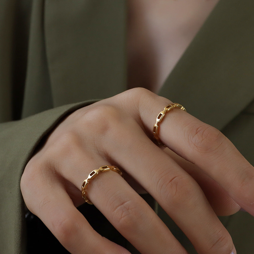 Gold-Tone Openwork Link Ring