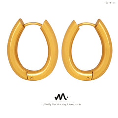 18K Gold-Plated Smooth U-Hoop Earrings