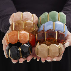 Colorful Resin Link Stretch Bracelet