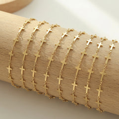 Cross Charm Stainless Steel Chain Bracelet