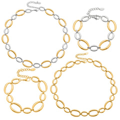 18K Gold-Plated Open Oval Link Jewelry