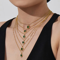 Cubic Zirconia or Green Glass Pendant Jewelry