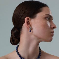 Camille Vintage-Inspired Lapis Stud Earrings