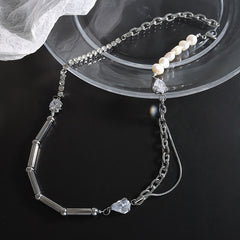 Freshwater Pearl and Stone Hoop Earrings