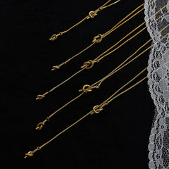 Knotted Heart Long Lariat Necklace