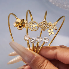 Floral Cubic Zirconia Open Cuff Collection