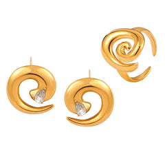 Spiral Accent Ring and Earrings