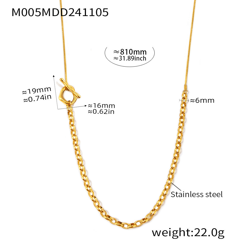 Two-Tone & Polished Long Toggle Necklaces