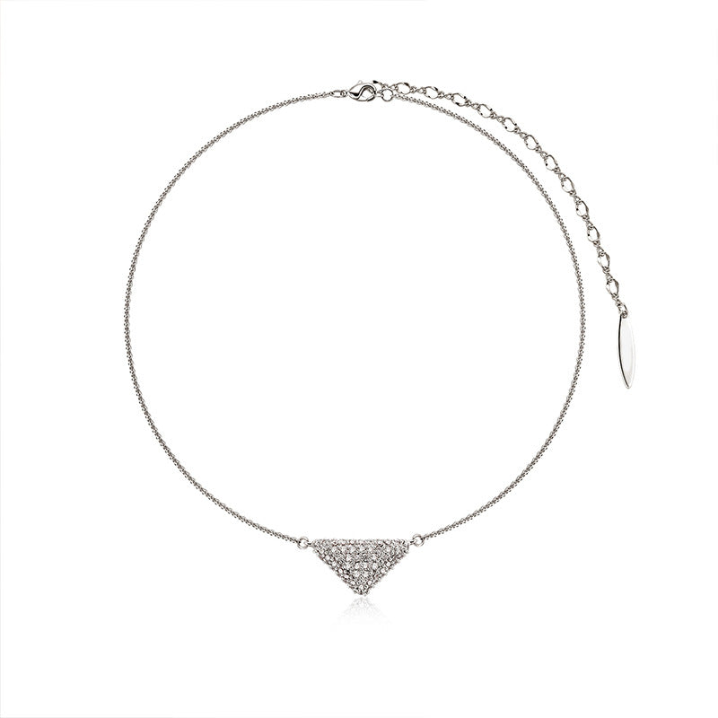 Daphne Minimalist Pavé Triangle Necklace