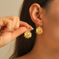 Sunflower Drop Earrings