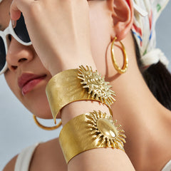 Sunburst Wide Open Cuff Bracelet