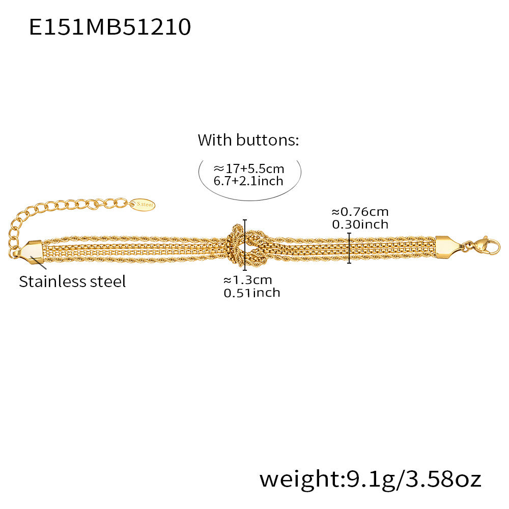 18K Gold-Plated Knotted Chain Bracelet