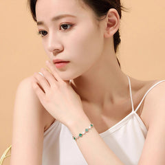 Marielle Vintage-Inspired Malachite Clover Bracelet