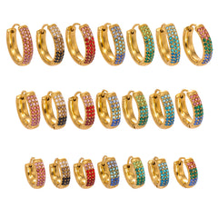 18K Gold-Plated Cubic Zirconia U-Hoop Earrings