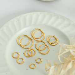Gold-Tone Classic Rounded Hoop Earrings