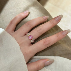 Nadine Dainty Floral Adjustable Ring