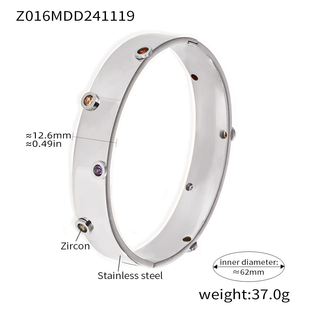 Multicolor Cubic Zirconia Accent Bangle