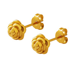 18K Gold-Plated Rose Stud Earrings