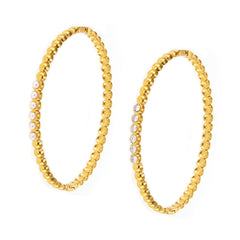 Cubic Zirconia & Pearl-Accent Clasp Bangle Bracelet
