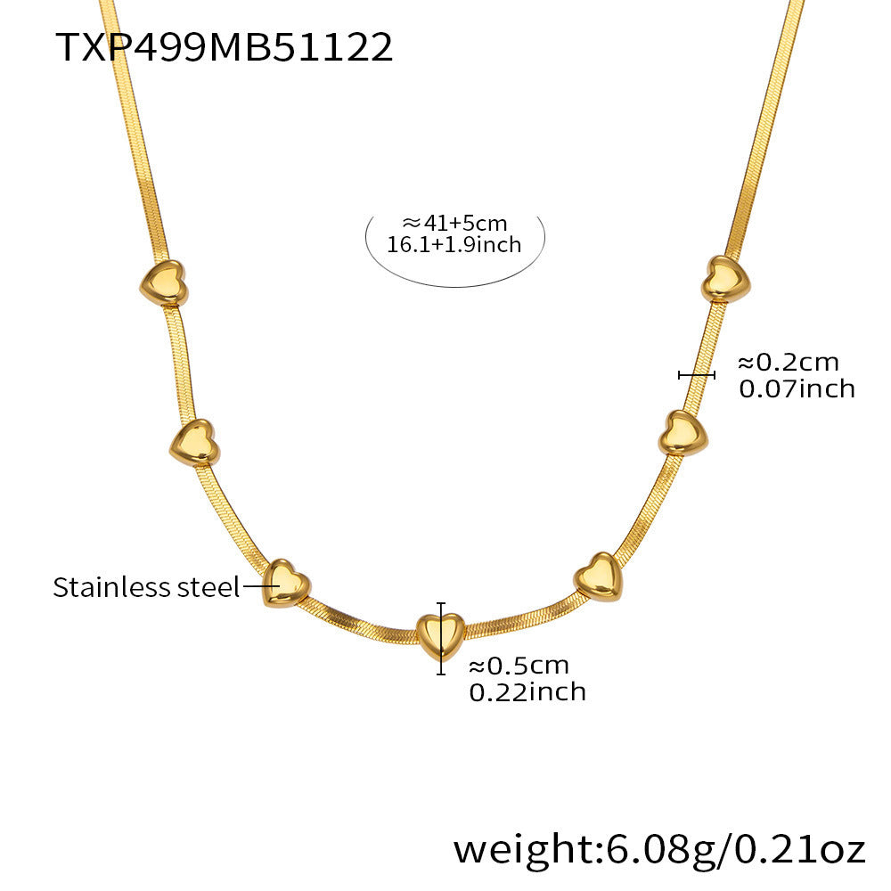 18K Gold-Plated Bow and Heart Necklace or Bracelet